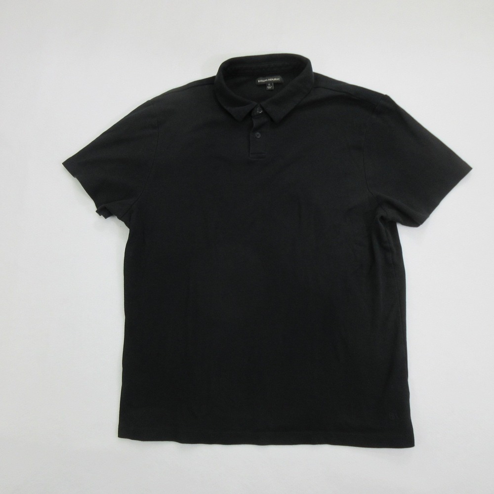 Banana Republic Mens Polo Shirt XL Black Cotton Short Sleeve